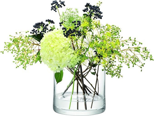 Clear Glass Cylinder Vase 17cm Tall Minimalist Flower Candle Holder Decor