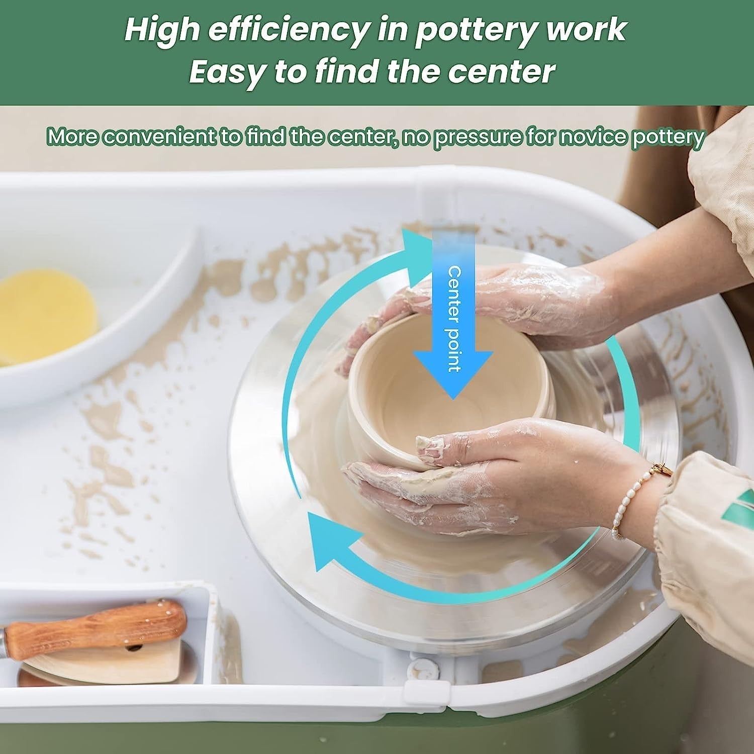 Electric Pottery Wheel 25cm Foot Pedal Adjustable Speed Ceramic Machine