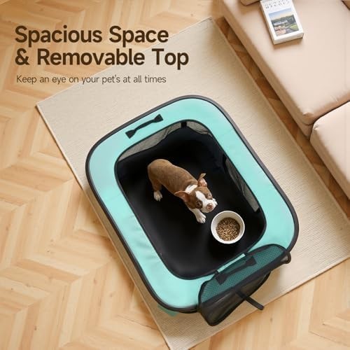 Portable Foldable Puppy Playpen Grey – Indoor & Travel Pet Cage