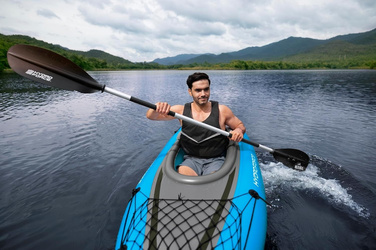 1 Person Inflatable Kayak Set w/ Paddle Pump Seat Bag Blue