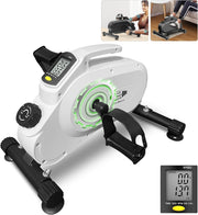 Under Desk Pedal Exerciser Magnetic Resistance LCD Quiet Arm Leg Bike