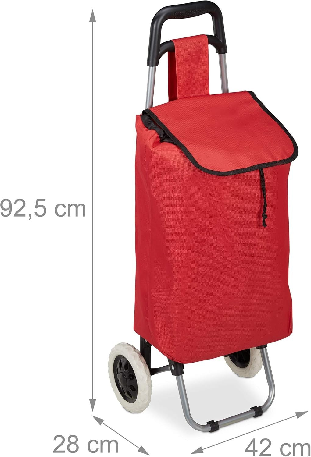 Folding Shopping Trolley with Removable 28L Grocery Bag Lightweight