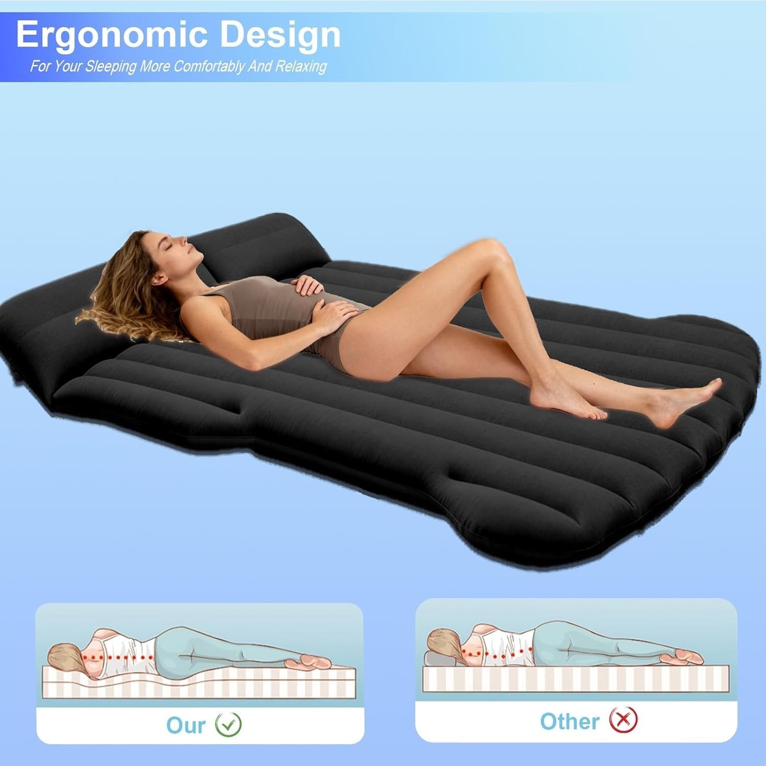 Car Air Mattress for Tesla Model Y SUV RV Inflatable Camping Bed Double
