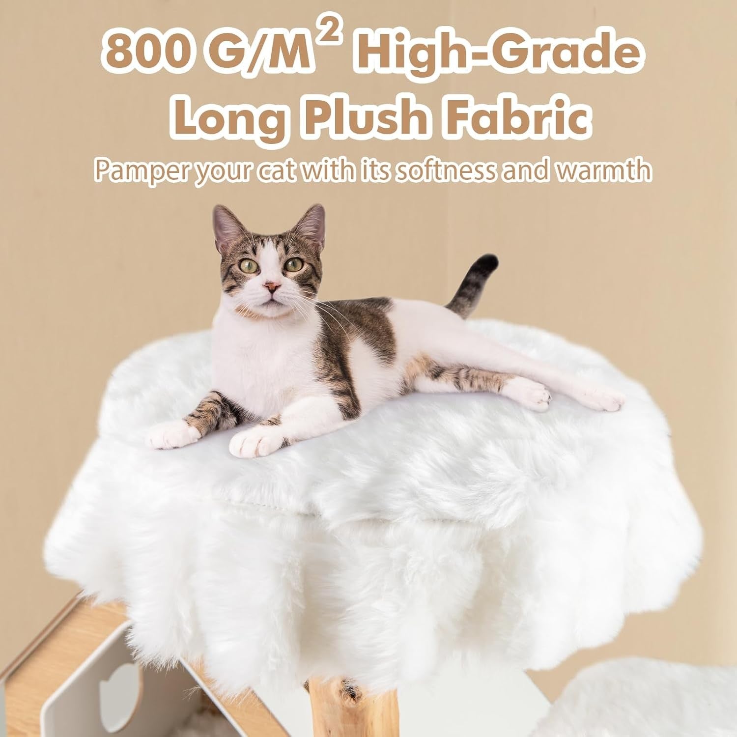 150cm Wooden Cat Tree Multi Level Tower with House Perch Jute Scratching
