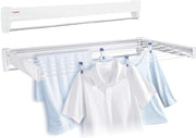 Wall Mounted Clothes Airer Fold Away Drying Rack 8.1m Space Indoor Outdoor