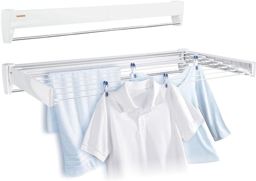 Wall Mounted Clothes Airer Fold Away Drying Rack 8.1m Space Indoor Outdoor