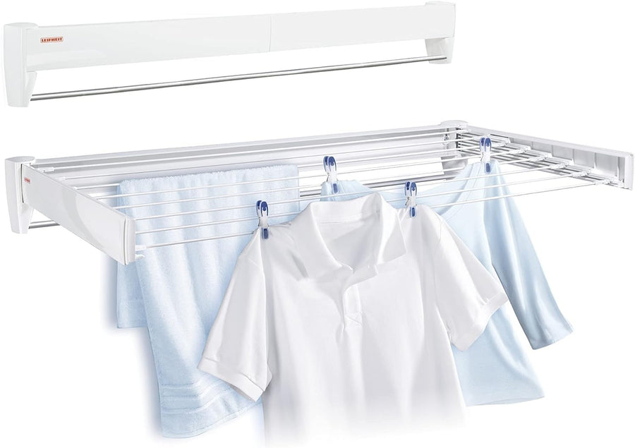 Wall Mounted Clothes Airer Fold Away Drying Rack 8.1m Space Indoor Outdoor