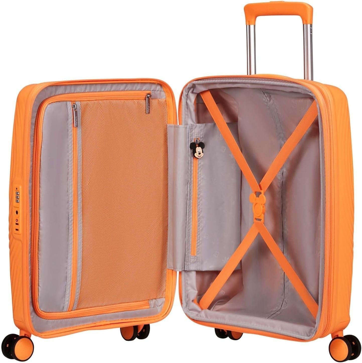 Cabin Hard Shell Suitcase Expandable 55cm TSA Lock Spinner Orange