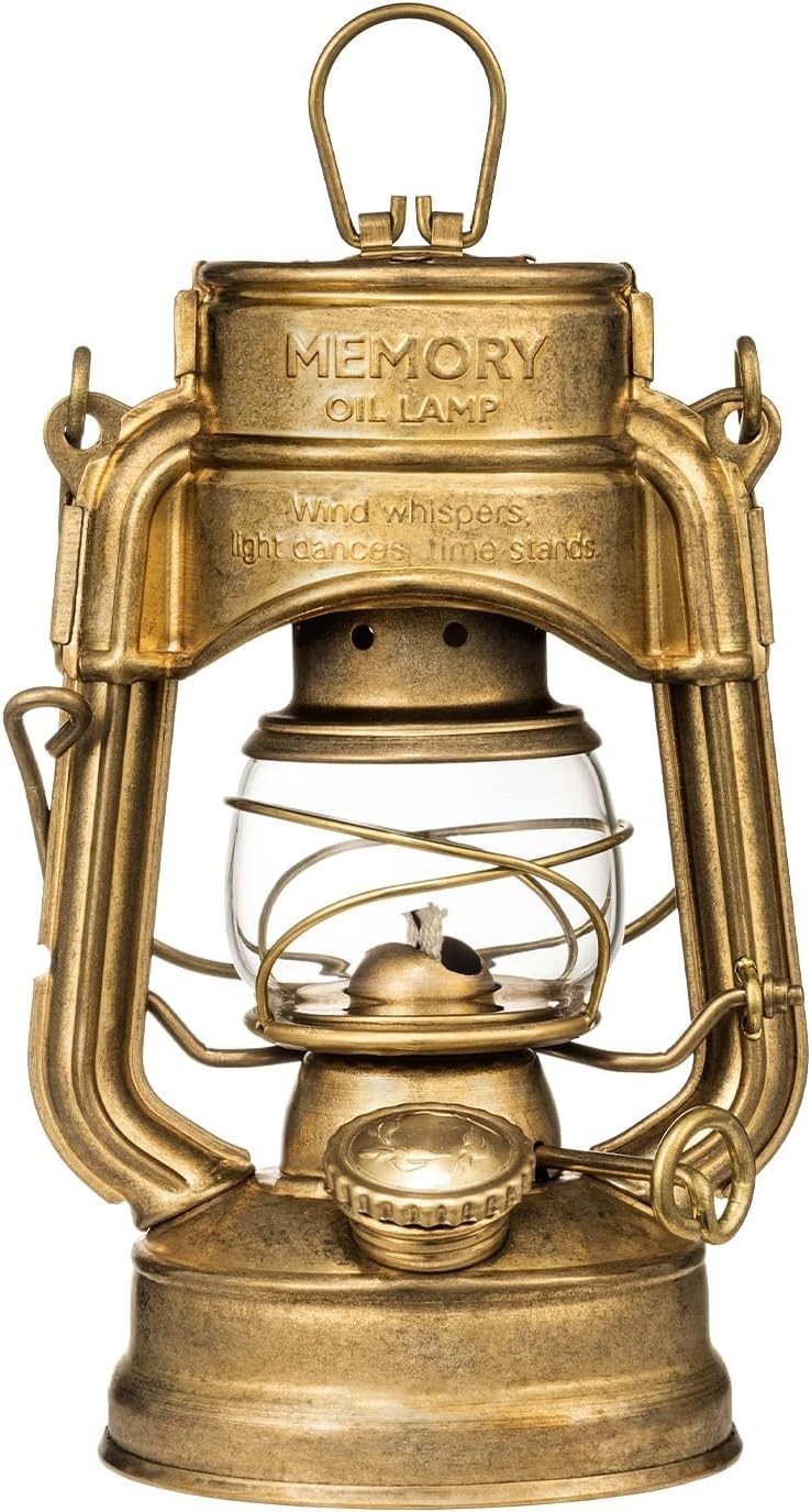 Brass Paraffin Lantern Outdoor Hurricane Oil Lamp 16cm