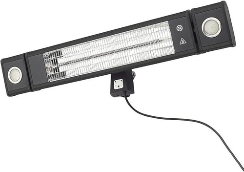 Outdoor Wall Mount Patio Heater 1800W LED Light IP44 Remote Safe Heat