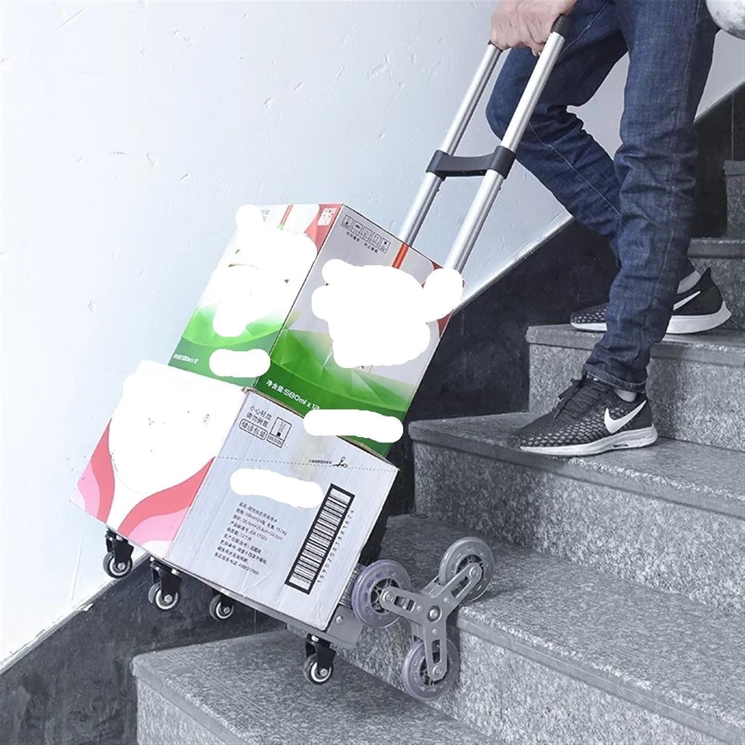 Folding Flatbed Stair Climbing Trolley Ergonomic Handle Multi-Use Cart