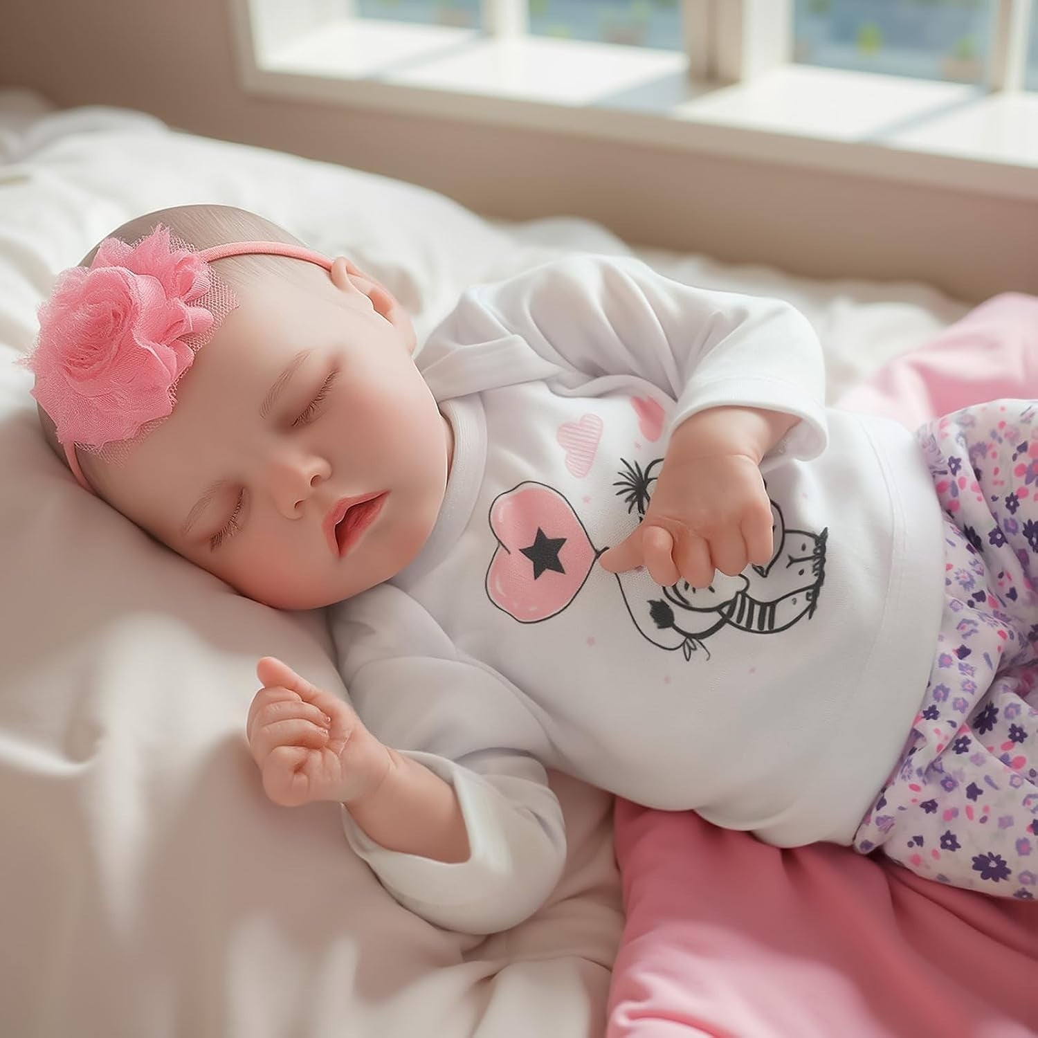 17 Inch Reborn Baby Doll Sleeping Soft Body Realistic w Accessories