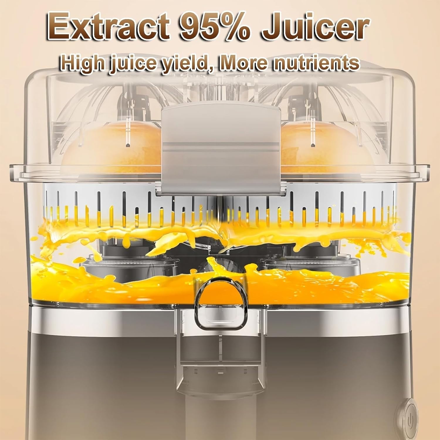 Electric Citrus Juicer 500ml Twin Press 18000RPM Easy Clean 100W