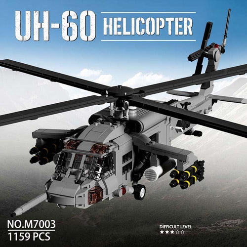 Military UH-60 Armed Helicopter Building Blocks Kit 1159 pcs Model Toy