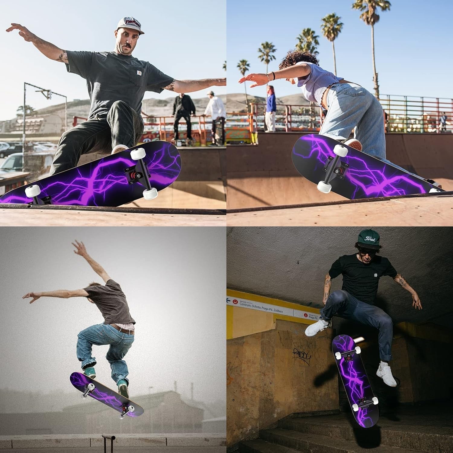 31" Purple Skateboard for Adults & Teens | 7-Layer Maple Deck | ABEC-11 Bearings