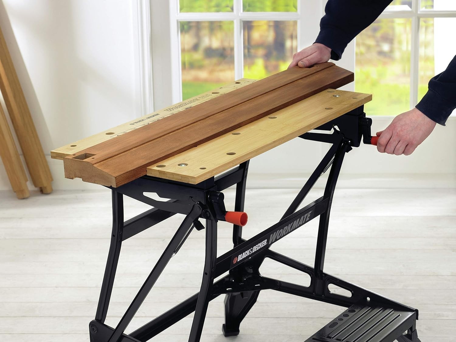 Heavy Duty Dual-Height Sawhorse Workbench with Steel Frame 250kg Capacity