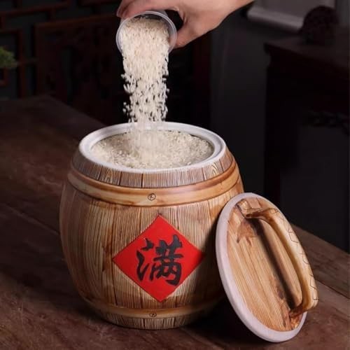 5KG Ceramic Rice Jar with Lid Chinese Style Grain Storage Container