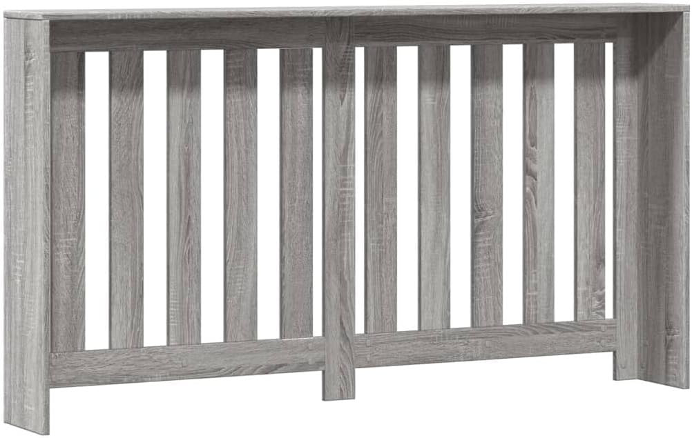 Grey Sonoma Radiator Cover Shelf | Modern MDF Slatted Cabinet 149x20x82cm