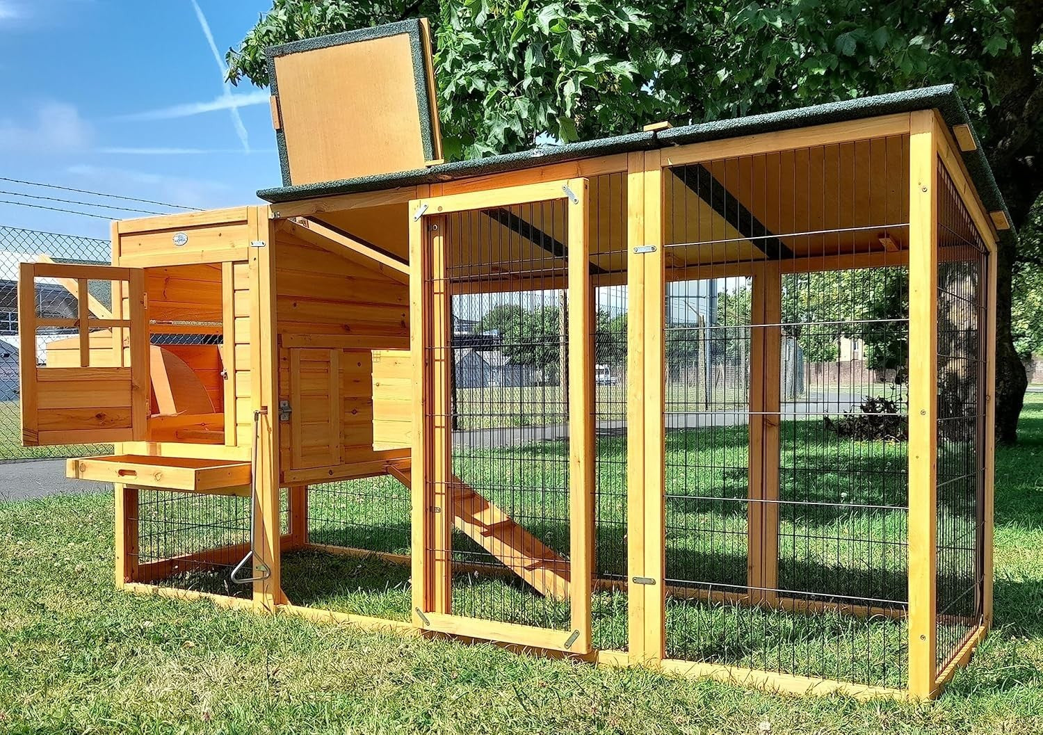 8ft Fox Proof Chicken Coop Welded Wire Run Fully Covered Hen House