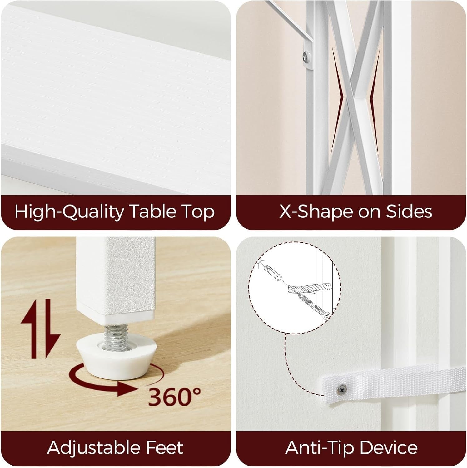 Sofa Console Table with Charging Ports USB Outlets – Slim 100cm Hallway Desk