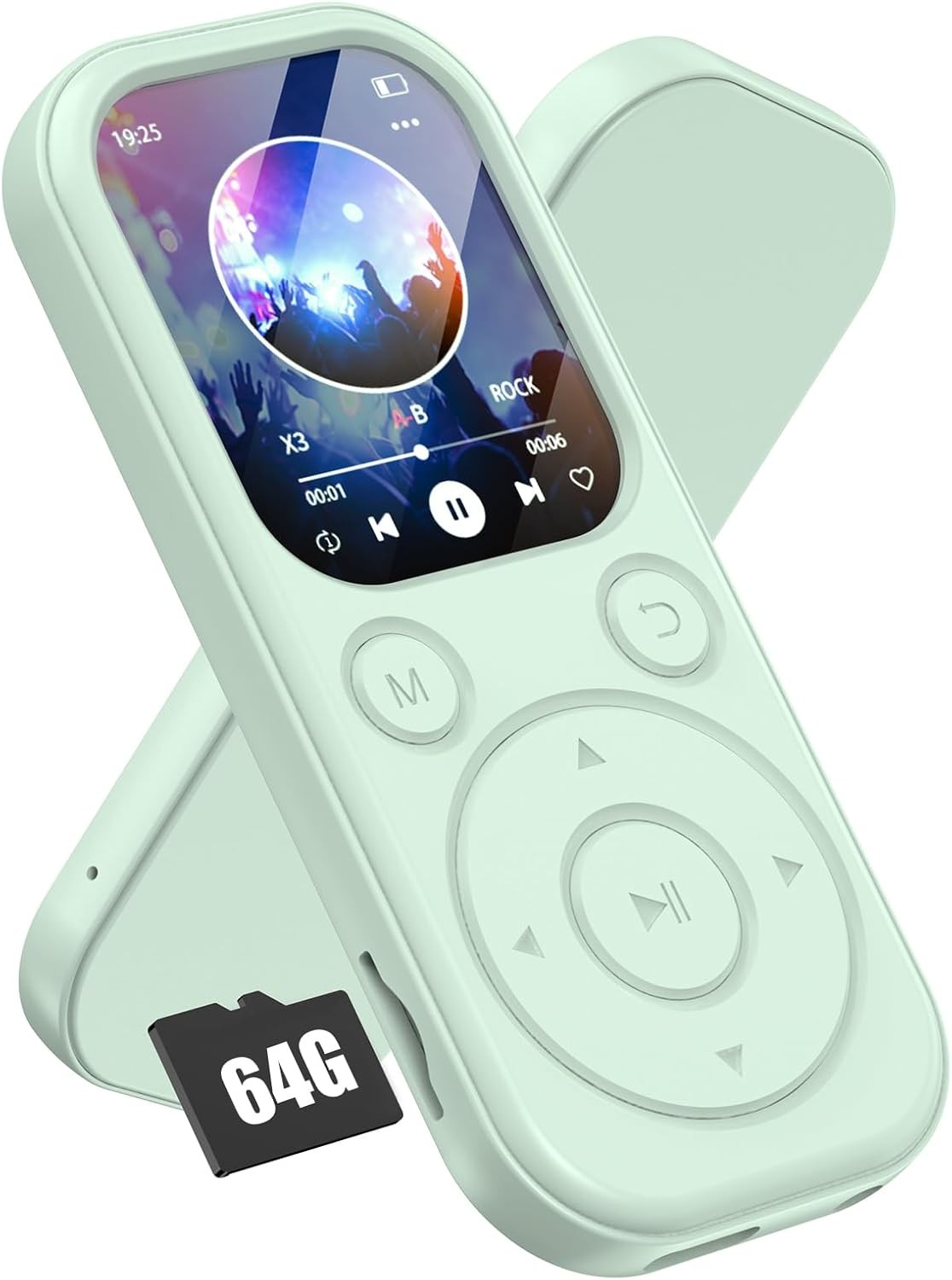 64GB Bluetooth 5.3 MP3 Player Green HiFi FM Radio 300mAh