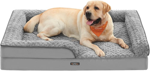 XXL Orthopedic Dog Sofa Bed 122x89cm Memory Foam Grey