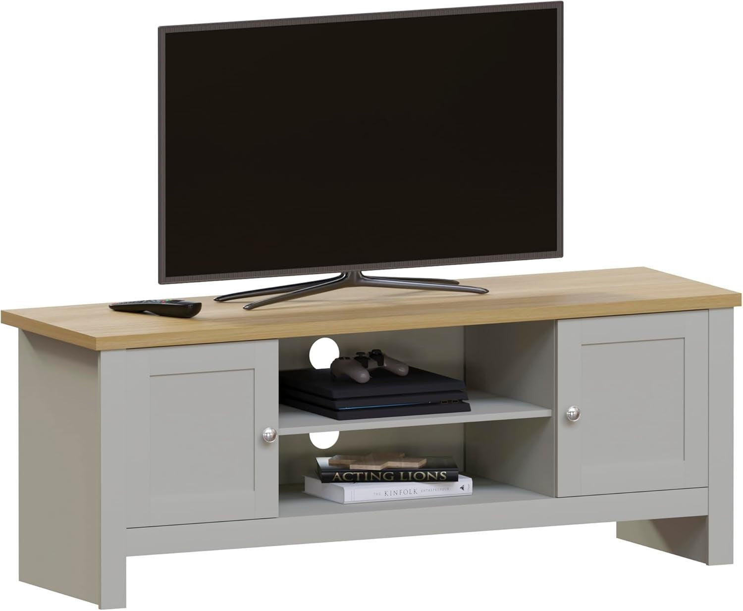 Modern Grey TV Unit Cabinet Stand | Storage Sideboard for Living Room