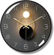 Modern Art Deco Wall Clock Silent Metal 30cm Luxury Home Bedroom Office Decor