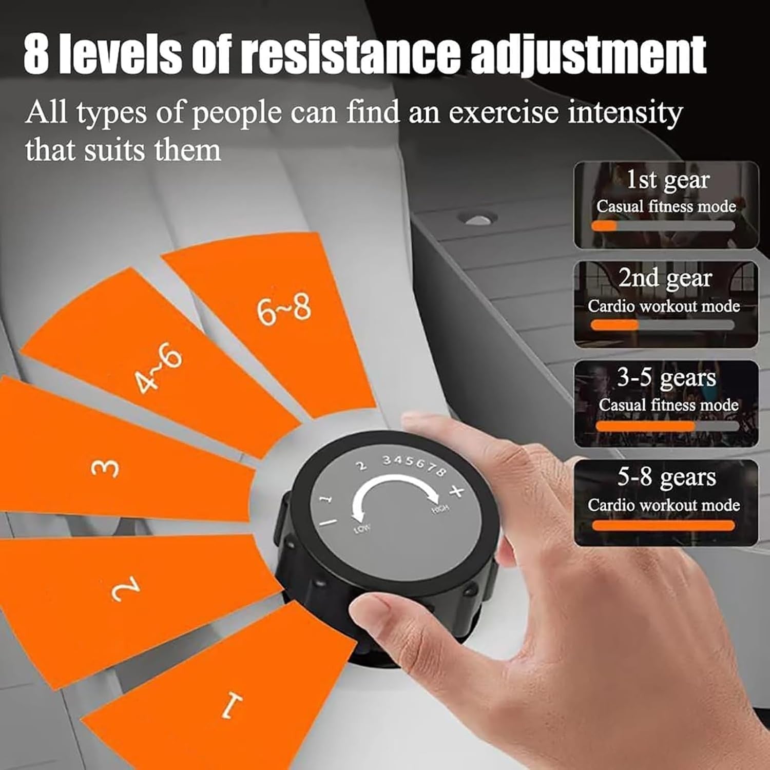 Under Desk Elliptical Seated Pedal Exerciser Electric Quiet 8 Speed