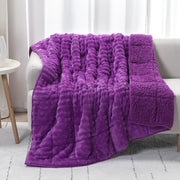 Weighted Blanket 20lb Faux Fur Sherpa Cozy Adult SleepAid 60x80 Purple