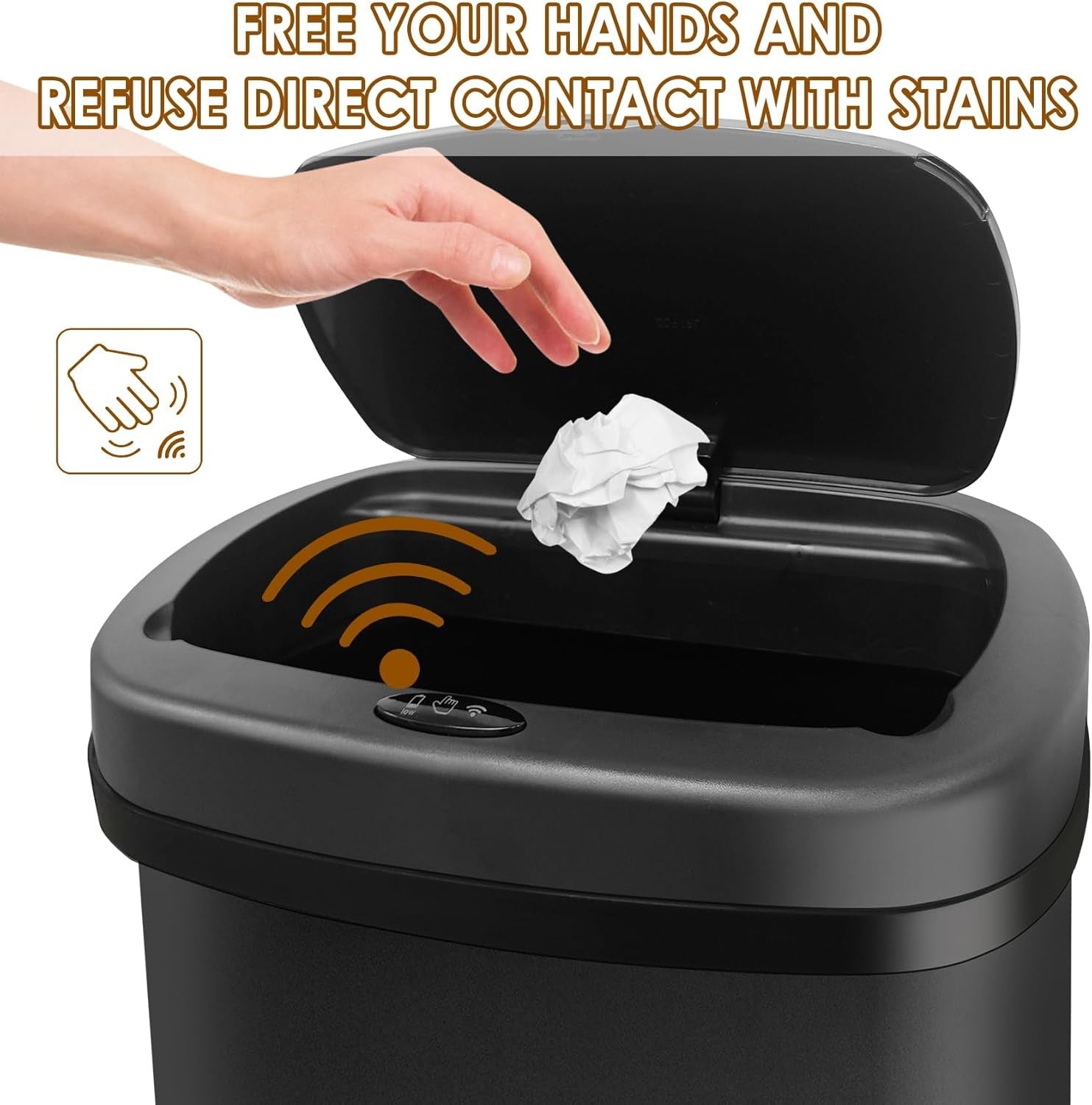 58L Automatic Sensor Kitchen Bin Touchless Stainless Steel Black