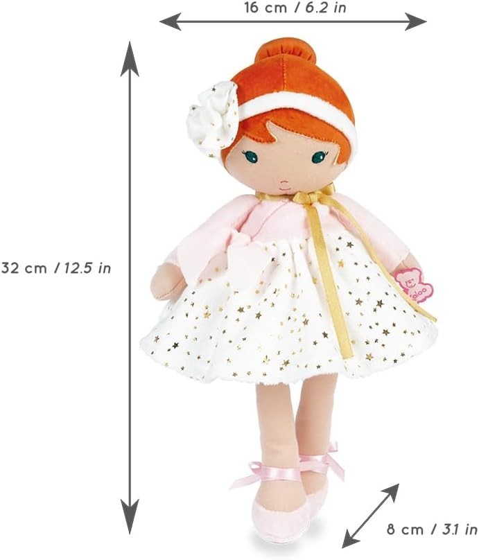 32cm Soft Fabric Baby Doll Ballet Style Cuddly First Doll Name Ribbon Gift