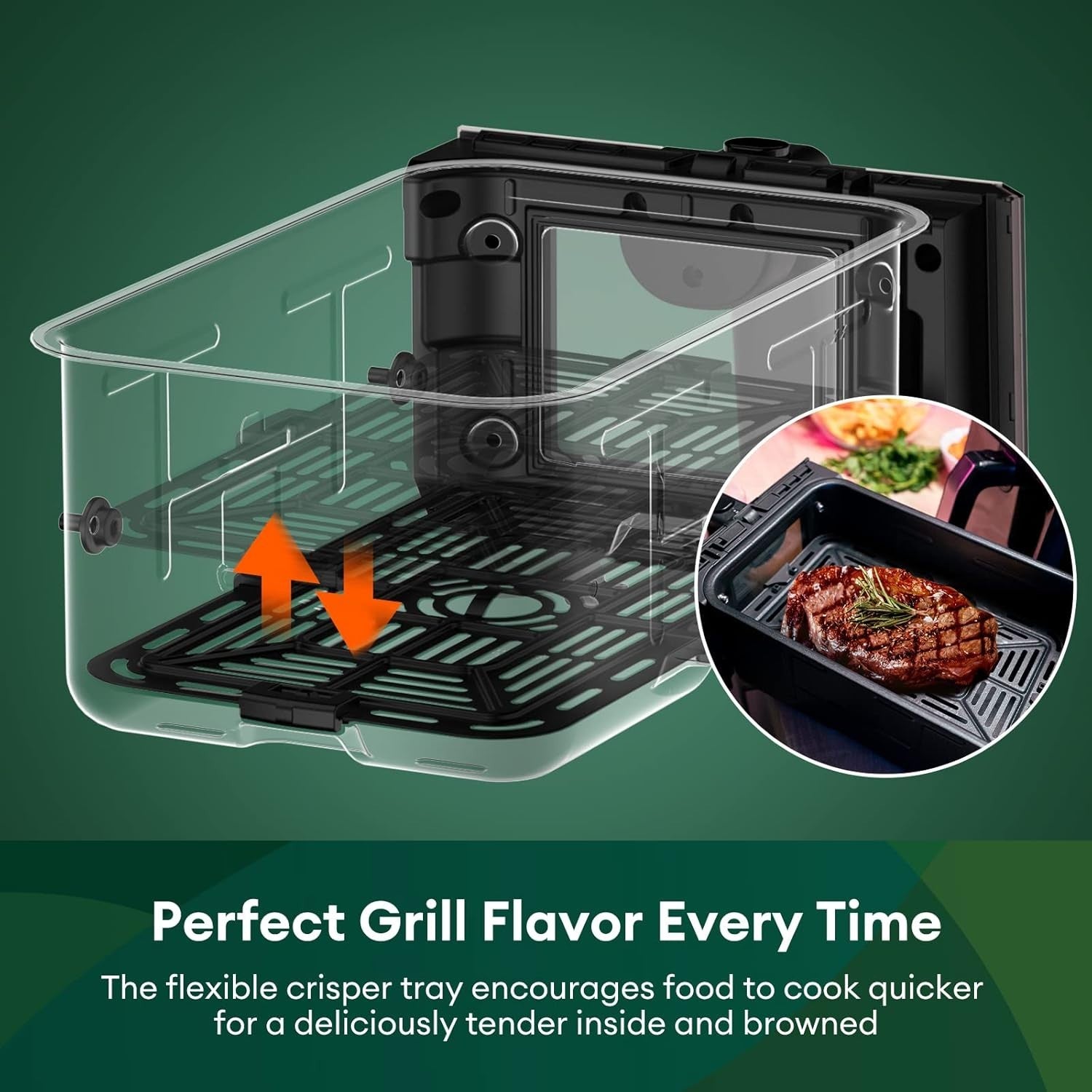8L Dual Drawer Air Fryer with Viewing Windows  8-in-1 Touch Smart Cooker Low Fat