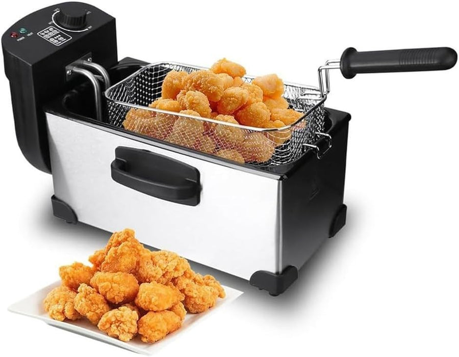 3.5L Stainless Steel Deep Fryer 2000W Electric Basket Temp Control