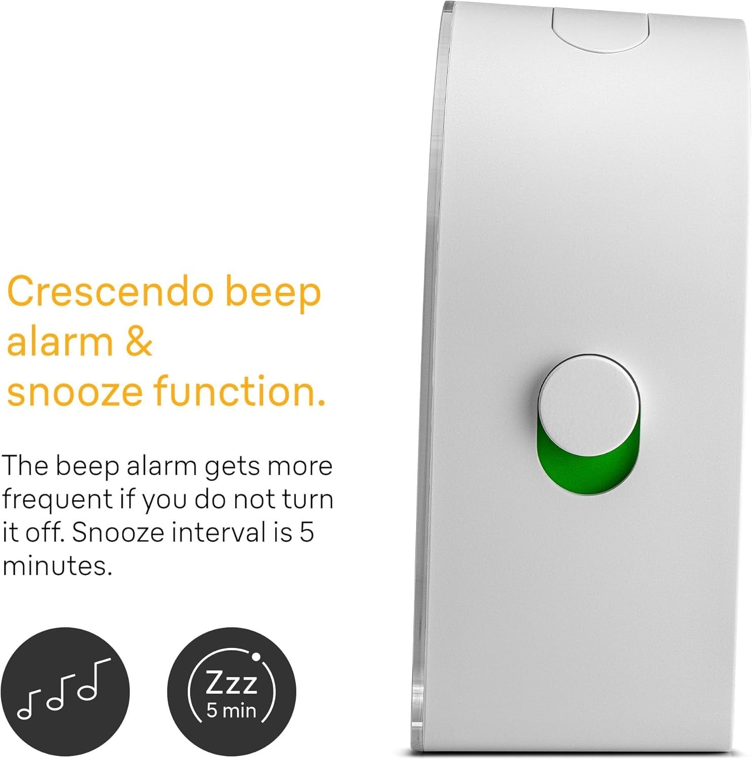 White Analogue Time Teacher Alarm Clock Silent Quartz Backlight Snooze