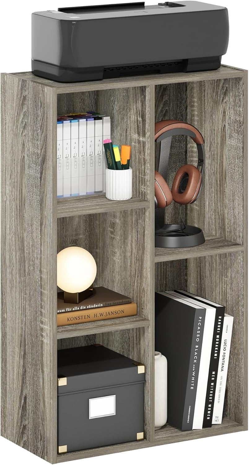 5 Cube Bookcase Storage Open Shelf Compact Organizer Bookshelf Display Oak