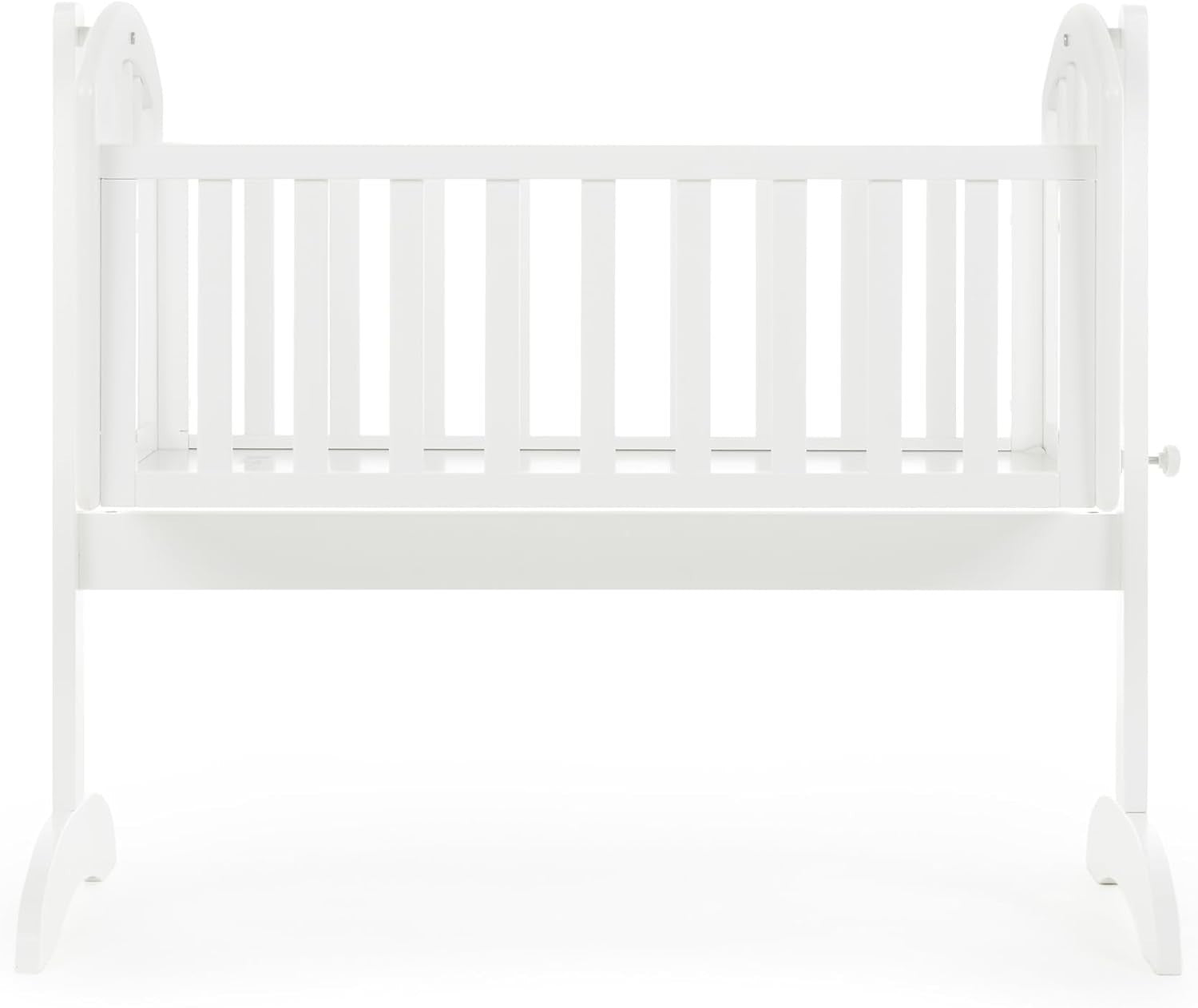 Wooden Baby Swinging Gentle Rocking Cradle with Mattress White