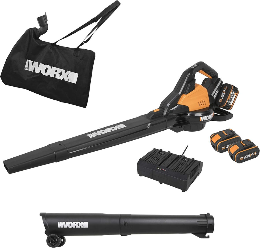 36V Cordless Leaf Blower Vacuum Brushless Dual Battery Garden Cleaner