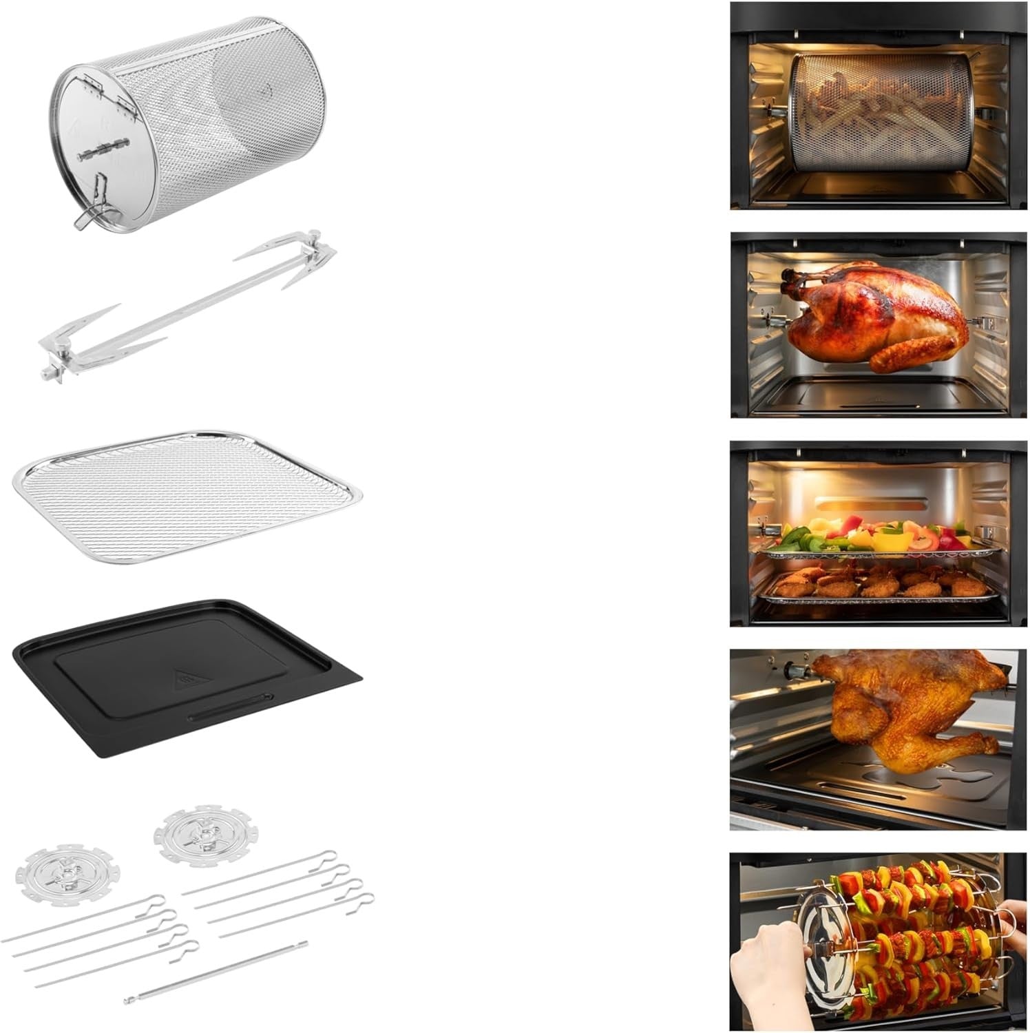 12L Air Fryer Oven Rotisserie 1700W Digital LED 8 Presets Accessories XL