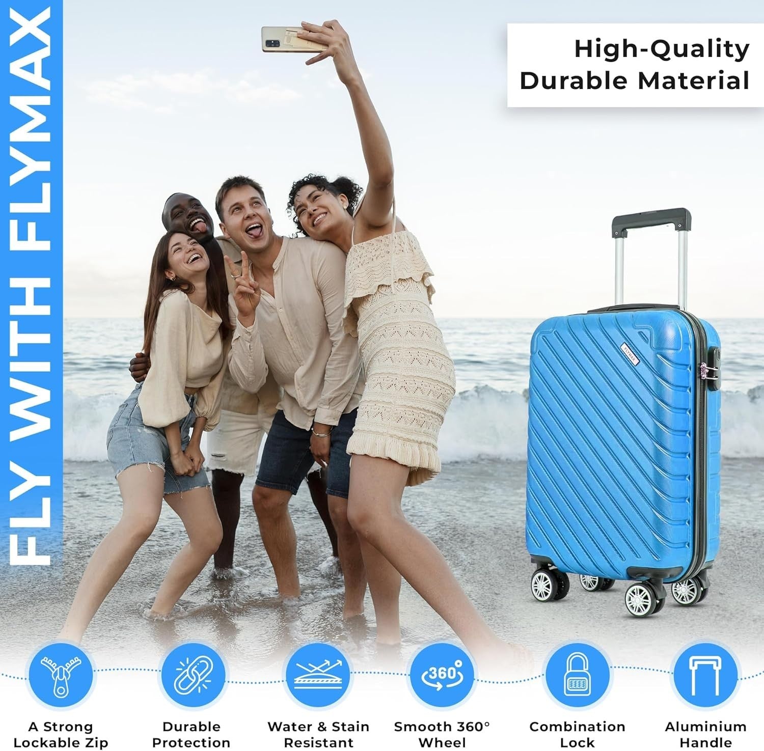 29'' Large Check In Suitcase ABS Hard Shell Lightweight Spinner 100L