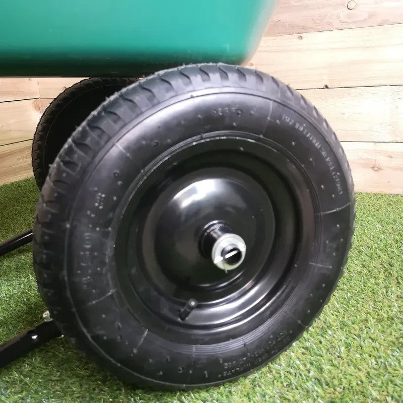 Heavy Duty Garden Wheelbarrow 2-Wheel Pneumatic Tyres Plastic Cart 150kg