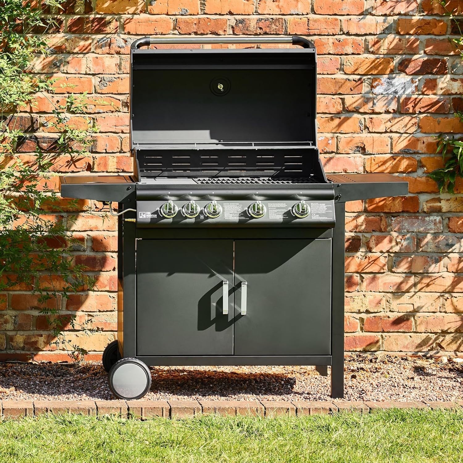 5 Burner Gas BBQ Grill with Side Burner | Built-in Thermometer