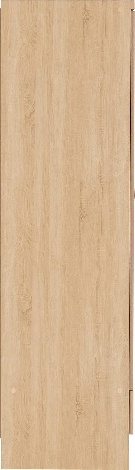 Mirrored 2 Door Oak Effect Wardrobe with Drawer – Bedroom Storage Unit