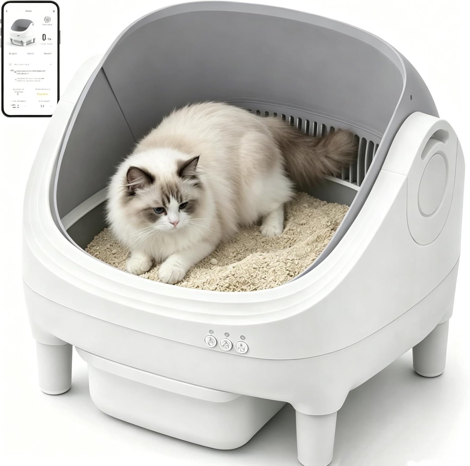 Self Cleaning Cat Litter Box Automatic APP Control Large Odor Free Bin