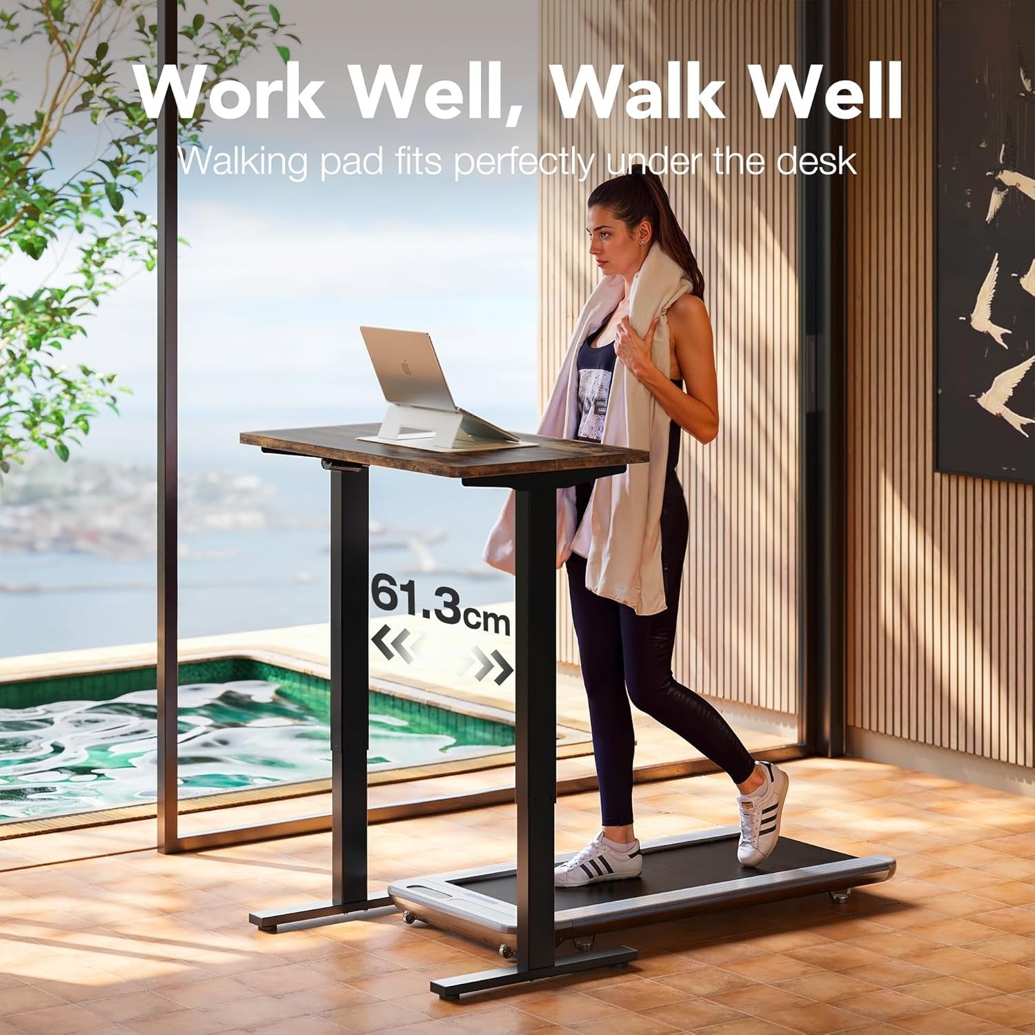 Electric Standing Desk Height Adjustable Sit Stand Home Table 80x48cm