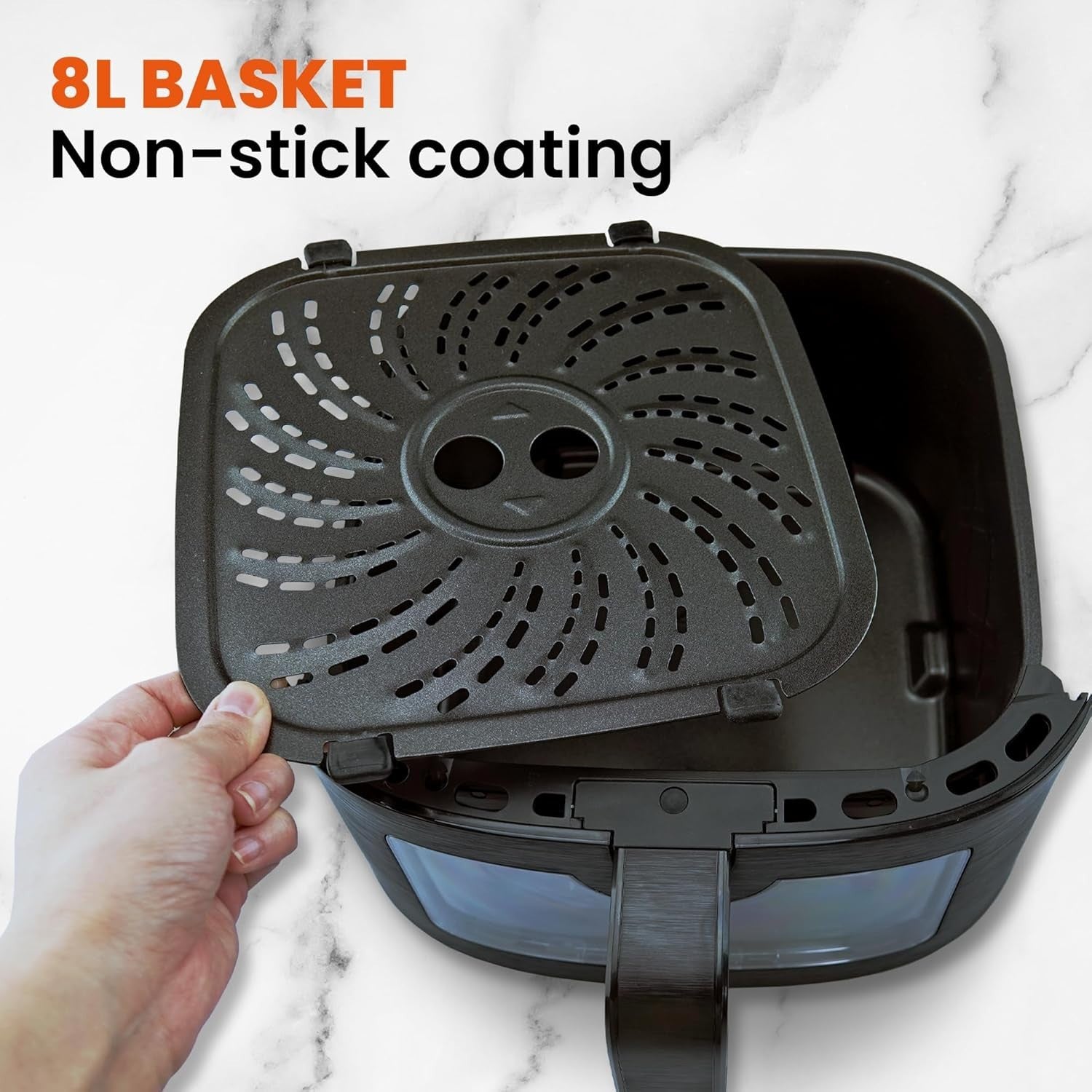 Air Fryer Touchscreen Window No Oil Low Fat 1500W 80-210C 60min Timer