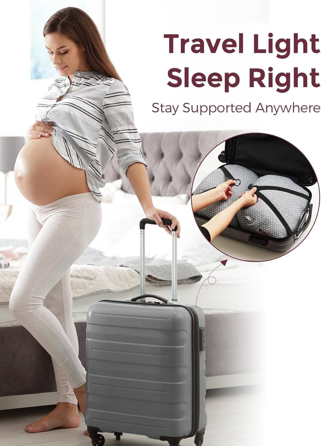 Pregnancy Pillow W Shape Adjustable Maternity Body Support Washable Cover