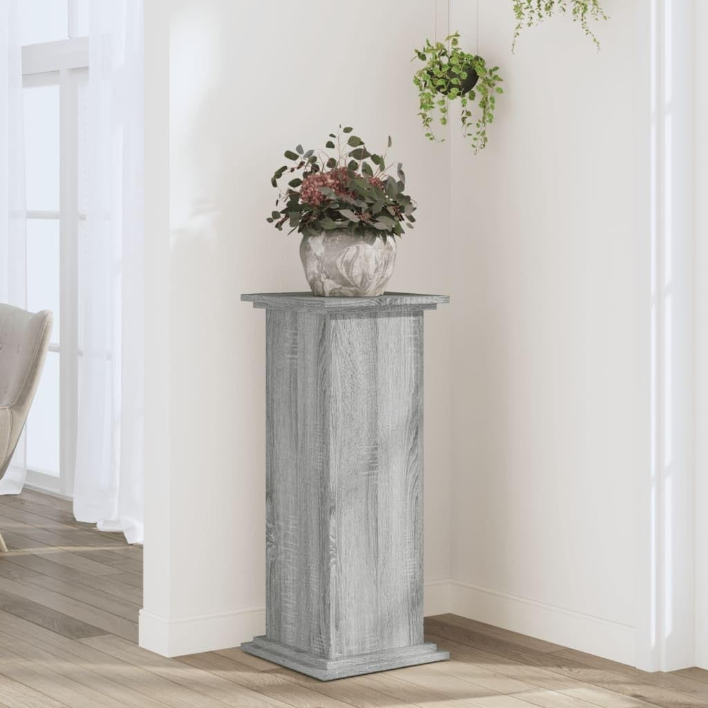 Tall Grey Wood Plant Stand 80cm Indoor Display Pedestal Table Modern Home Decor