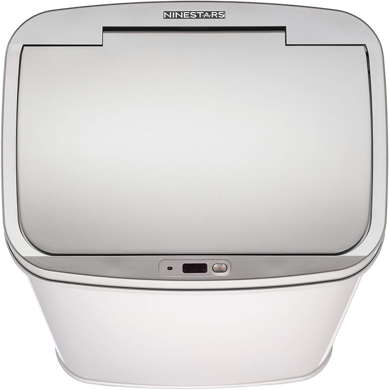 13 Gallon Touchless Motion Sensor Trash Can Silver Trim Lid