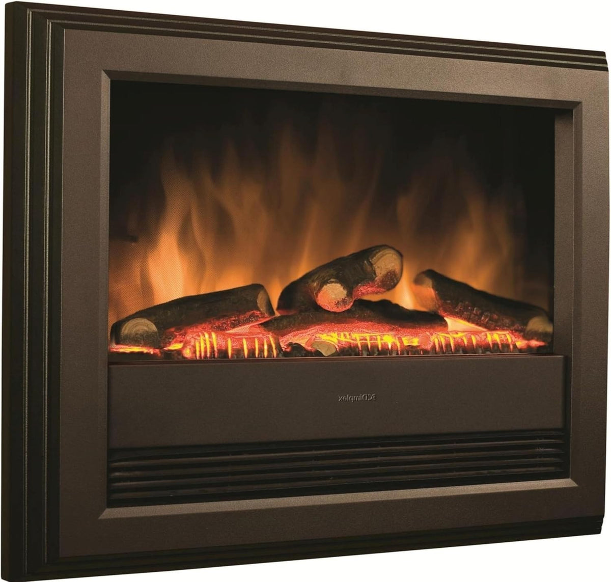 2kW Electric Wall Mount Fireplace with LED Flame Effect & Fan Heater